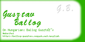 gusztav ballog business card